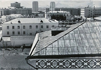 Geodesic patterns lining the roofs of residential buildings – Photo taken in Southern Part of UB in 1967 – Unknown Photographer